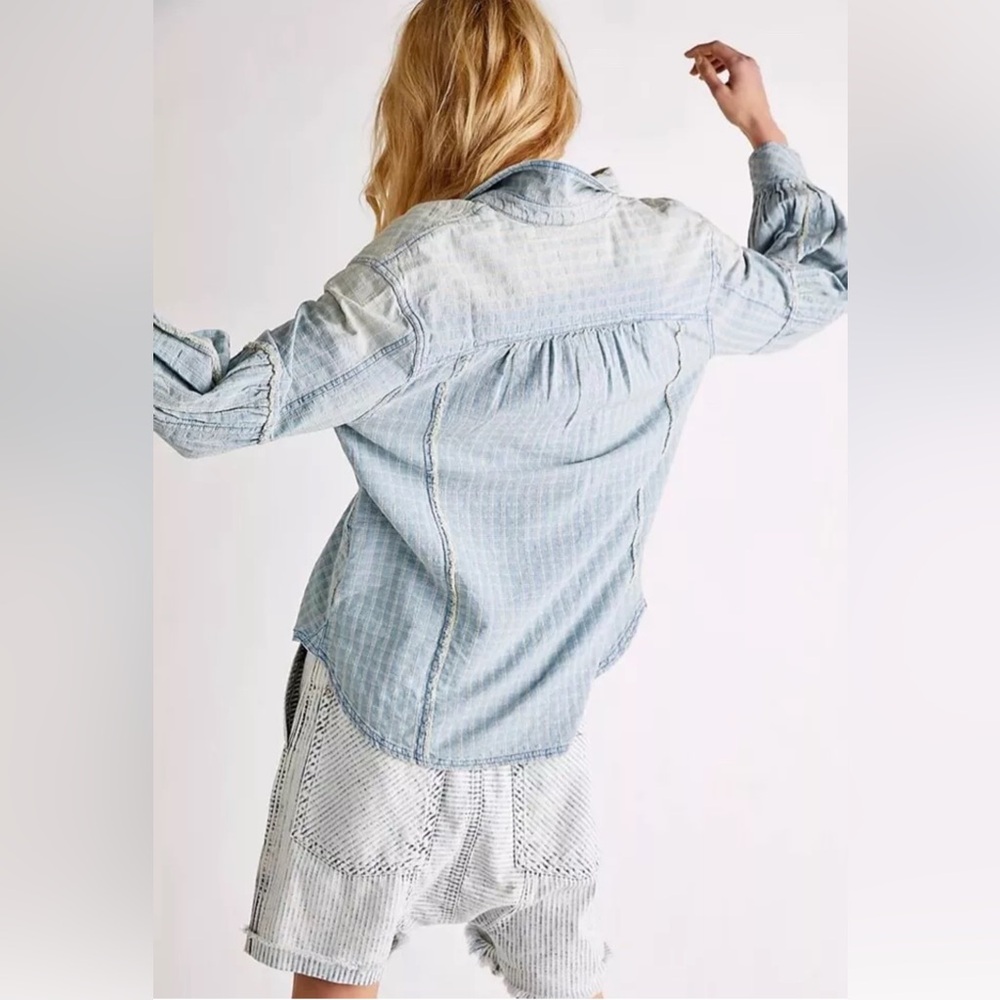 Free People Glacier Bay Check Shirt - Picture 7 of 11